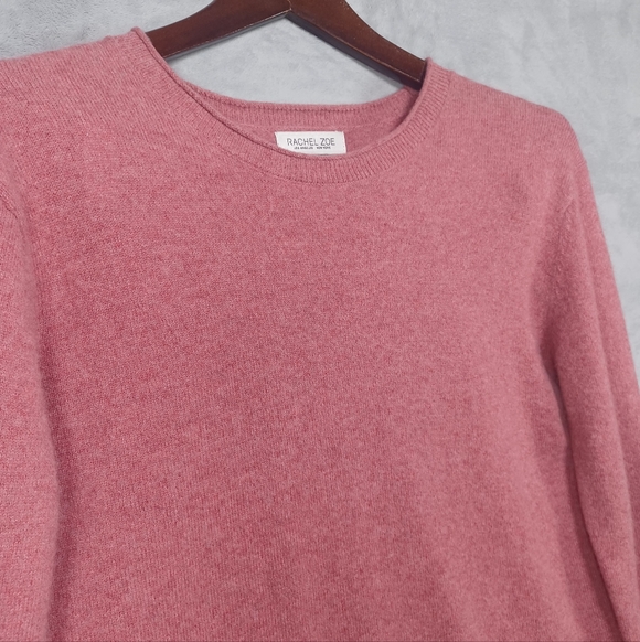 Rachel Zoe Women's 100% 2-Ply Cashmere Sweater Small Pink Crewneck Pullover Top - Picture 4 of 10
